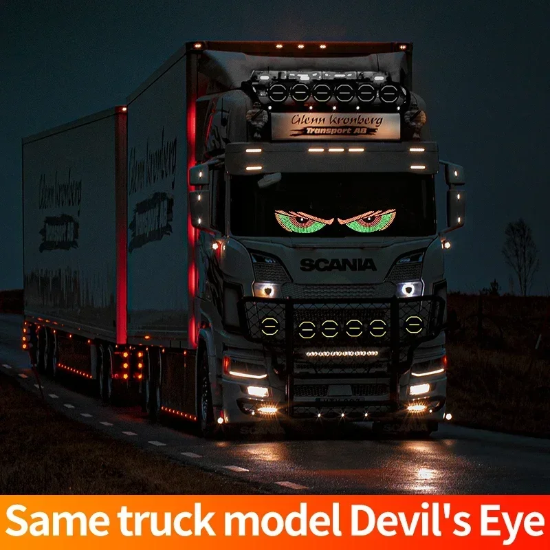 2pcs USB Front and Rear Windshield Dynamic Light Animated Car Truck Eye Programmable Flexible Window Screen LED Display