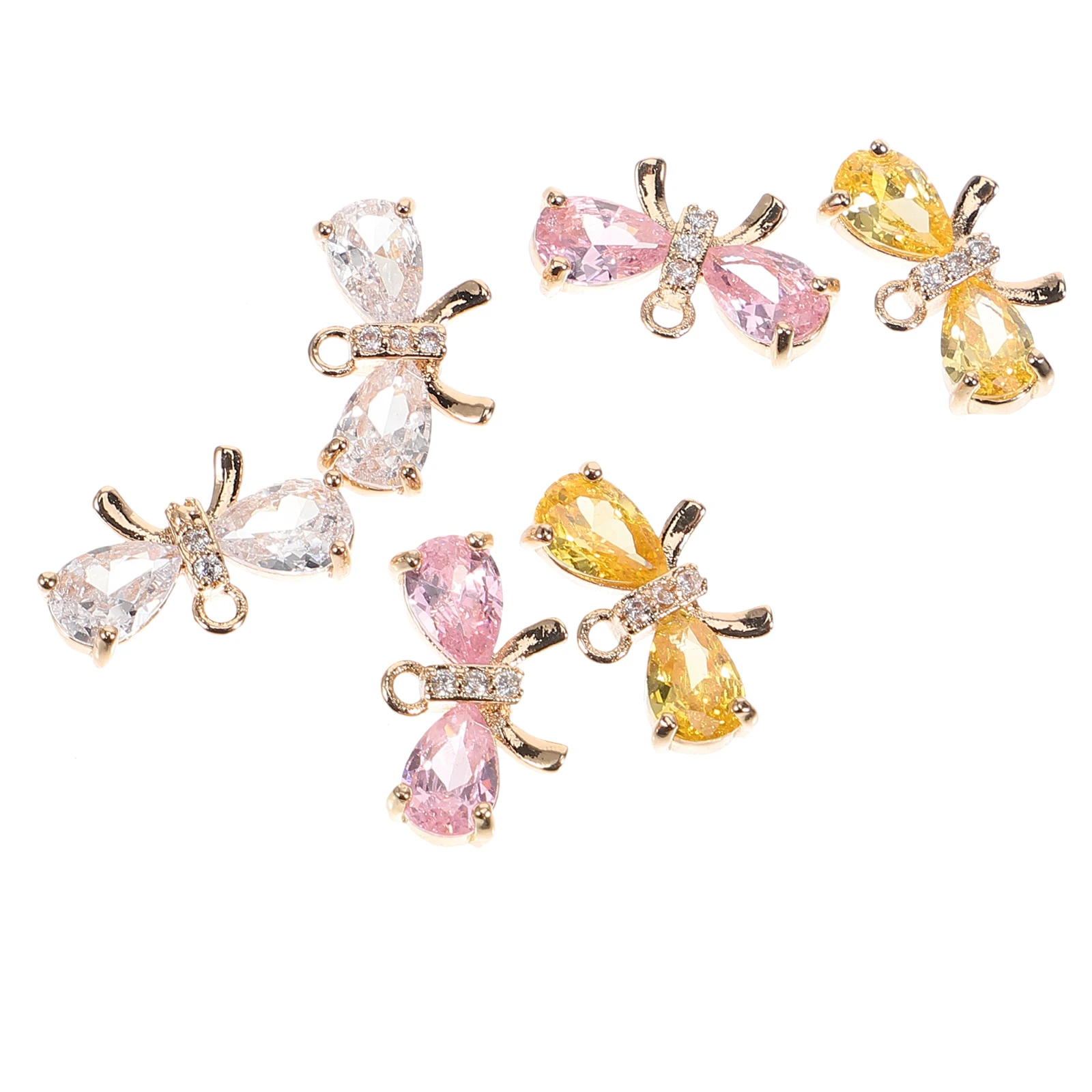 

6pcs Bow Metal Jewelry Charms Necklace Bracelet Making Supplies Diy Jewelry Ornaments Durable Copper Charms Keychain Crafts