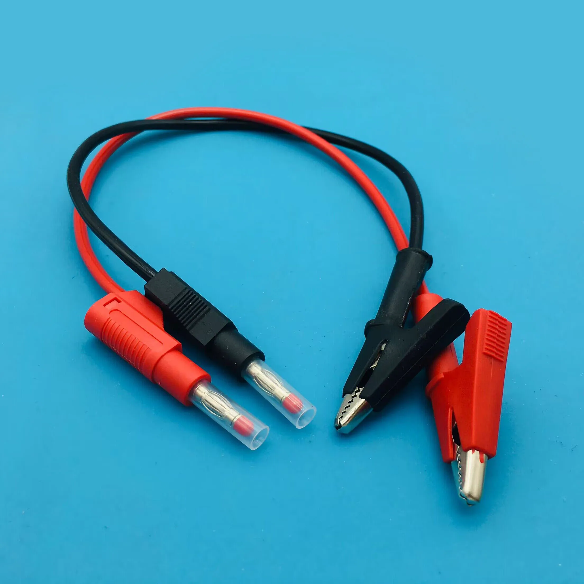 Flexible 4mm Stackable Banana Plug to Alligator Clip 12MM open telescopic sheath Probe Lead Wire Cable copper 0.3/0.5/1.0/1.5/2M