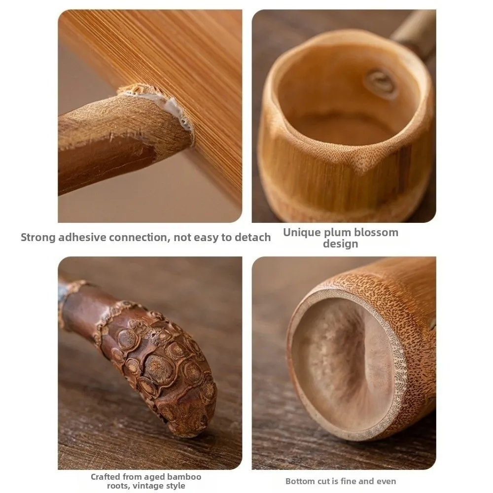 Durable Long Handle Tea Infusers Bamboo Material Handmade Water Ladle Retro Tea Scoop Tea Ceremony