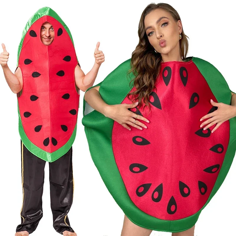 2024 Neuankömmling Erwachsene Männer Frauen Wassermelone Paar Halloween Kostüm