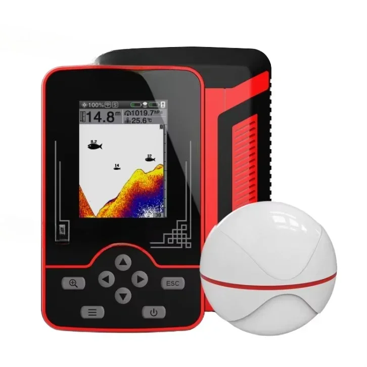 Portable 100m Wireless Fish Finder Smart Sonar Technology with Light Emitting Diode Battery Powered Ice Fishing
