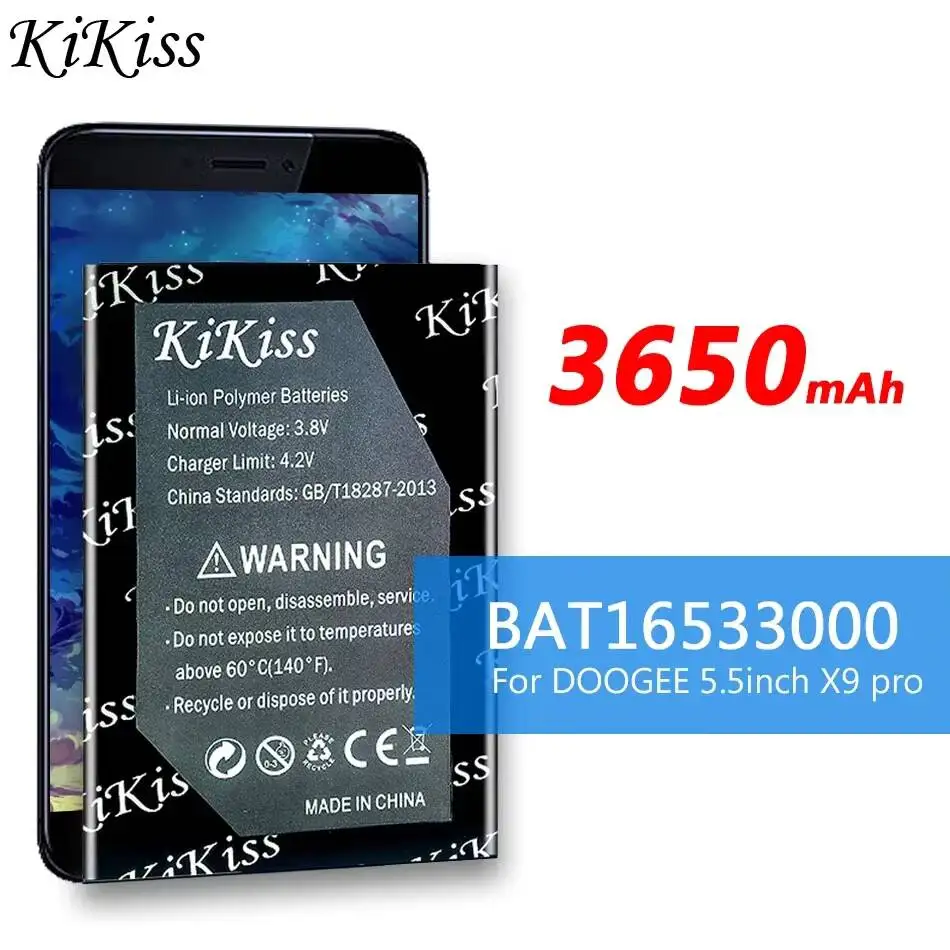 

Прочная батарея для мобильного телефона BAT16533000 емкостью 3650 мАч для Doogee X9 Pro