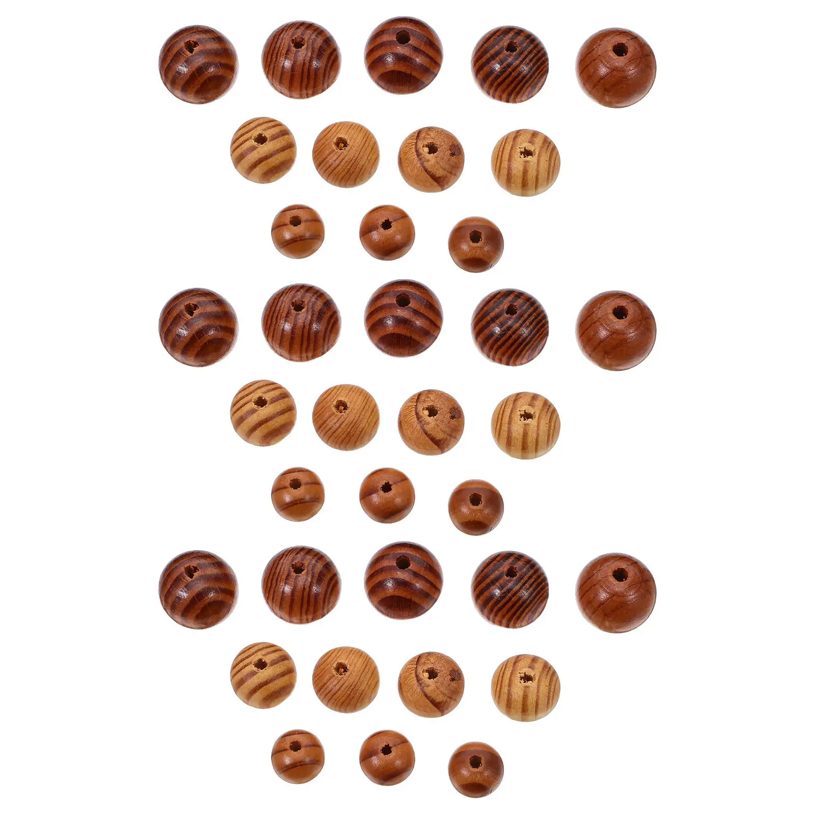 60Pcs Natural Wood Beads Bulk Round Loose Beads 20Mm 25Mm 30Mm Large Hole for Jewelry Necklace Bracelet Craft Supplies