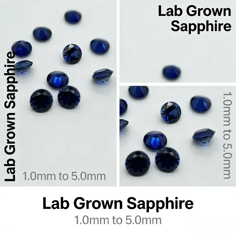 Round Cut Royal Blue Lab Grown Sapphire VVS Loose Stone Optional AGL Certificate Free Shipping For Custom Ring Earring Necklace