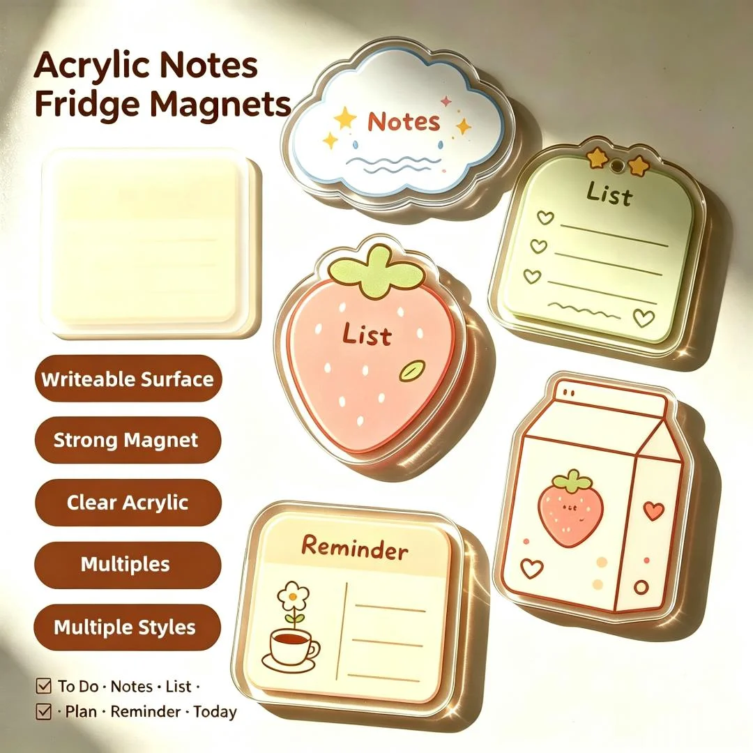 Wholesale Custom Blank Label and Shape Acrylic Personalized Design Fridge Magnet High Quality UV Printed Refrigerator Magnet