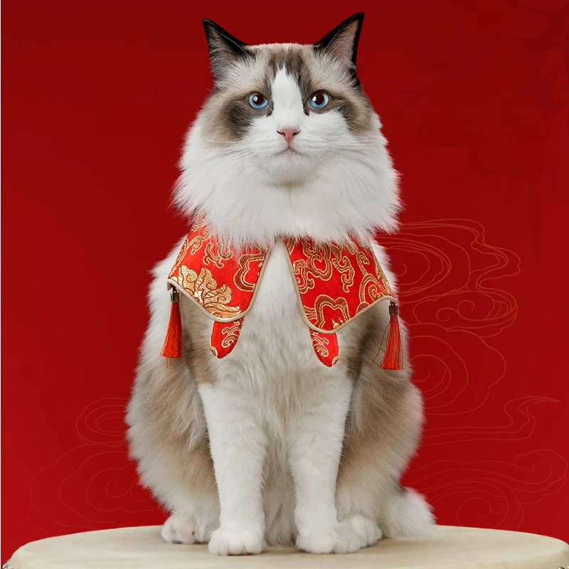 Cute Scarf Pet Costumes Cosplay Chinese for Small Dog Cats Kitten Puppy Dress Kawaii Pet Clothes Cat Accessoties Gift