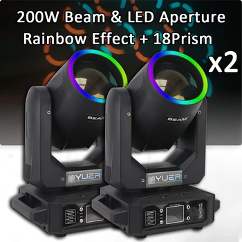 가족 파티 디스코 바 나이트 클럽 조명에 대 한 DMX512 무대 조명과 2 개/몫 200W LED 이동 헤드 빔 빛 DJ 장비