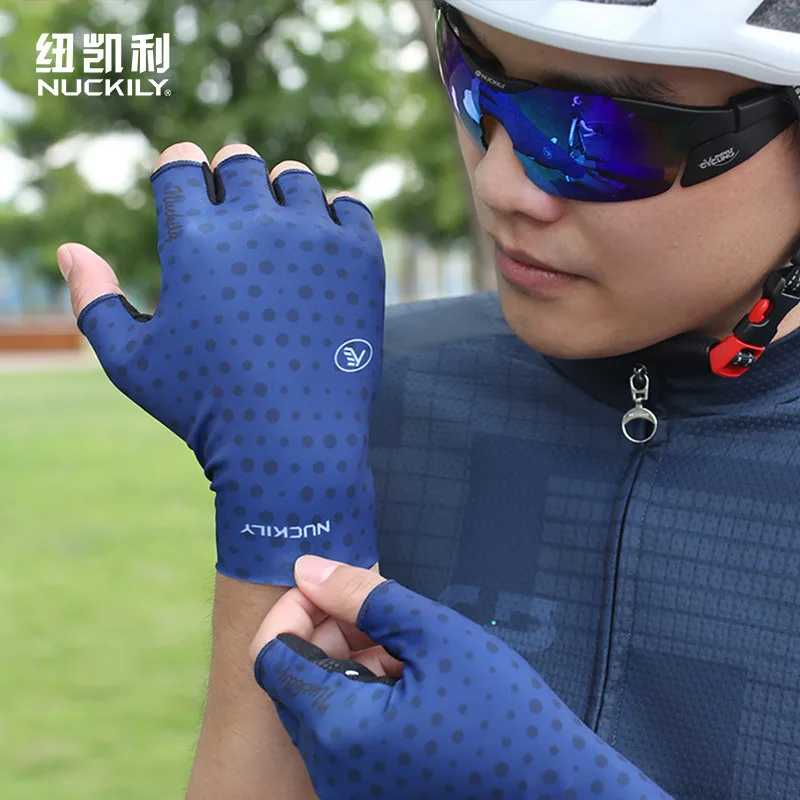 

NUCKILY Half Finger Cycling Gloves Anti-Slip Shock-Absorbing Breathable Quick-Dry Lightweight Gel Pad Bike Bicycle Glove
