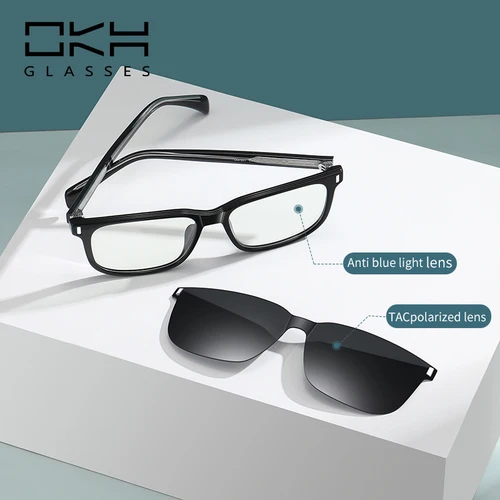 Imagen 2 del producto OKH-gafas de sol polarizadas TR90 para hombre y mujer, lentes multifunción para miopía, graduadas, W03