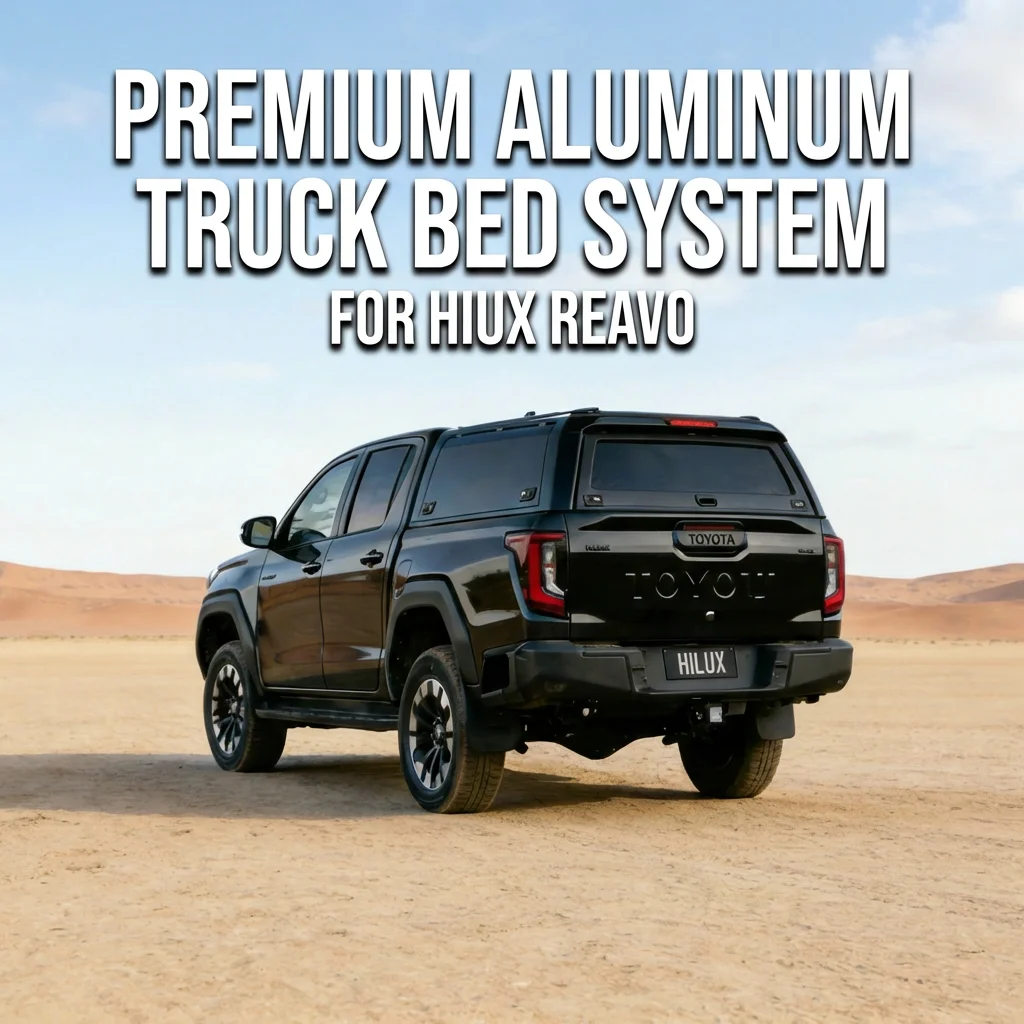 Professional Grade Work Anti-Theft Heavy-Duty Pickup Truck Topper for GMC's or TOYOTA's HILUX TRAVO 2026 (Slant Back Hard Cap)