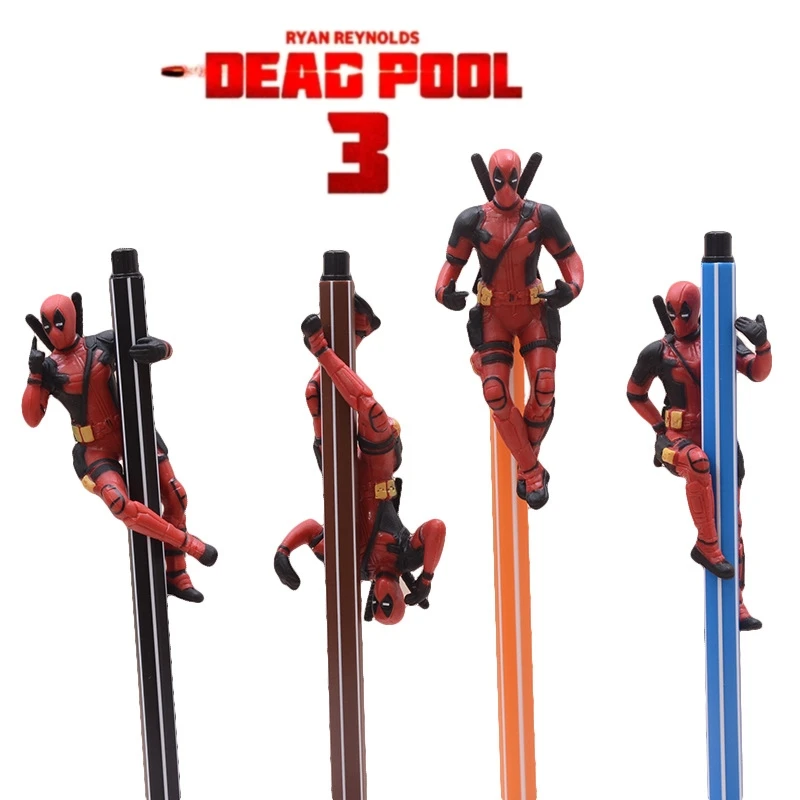 Deadpools-3 modelos de adornos para niños, figuras de película de Héroes, muñecas, bolígrafos, decoraciones de papelería, juguetes para estudiantes, regalos de regreso a la escuela