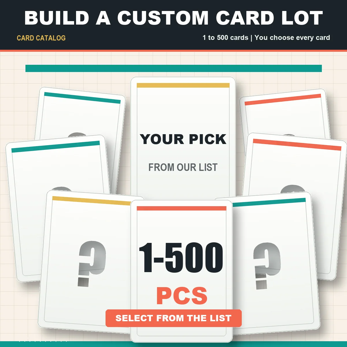 TCG Proxy Trading Card Lot, Choose Your Own Cards, Foil Holo Regular, 1-500 PCS, Premium Quality Game Cards for Board Games