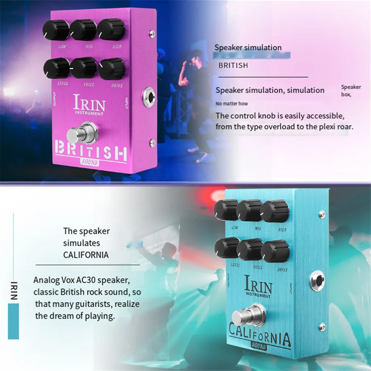 

IRIN Electric Guitar Effector Bass Analog Delay Effect,Blue