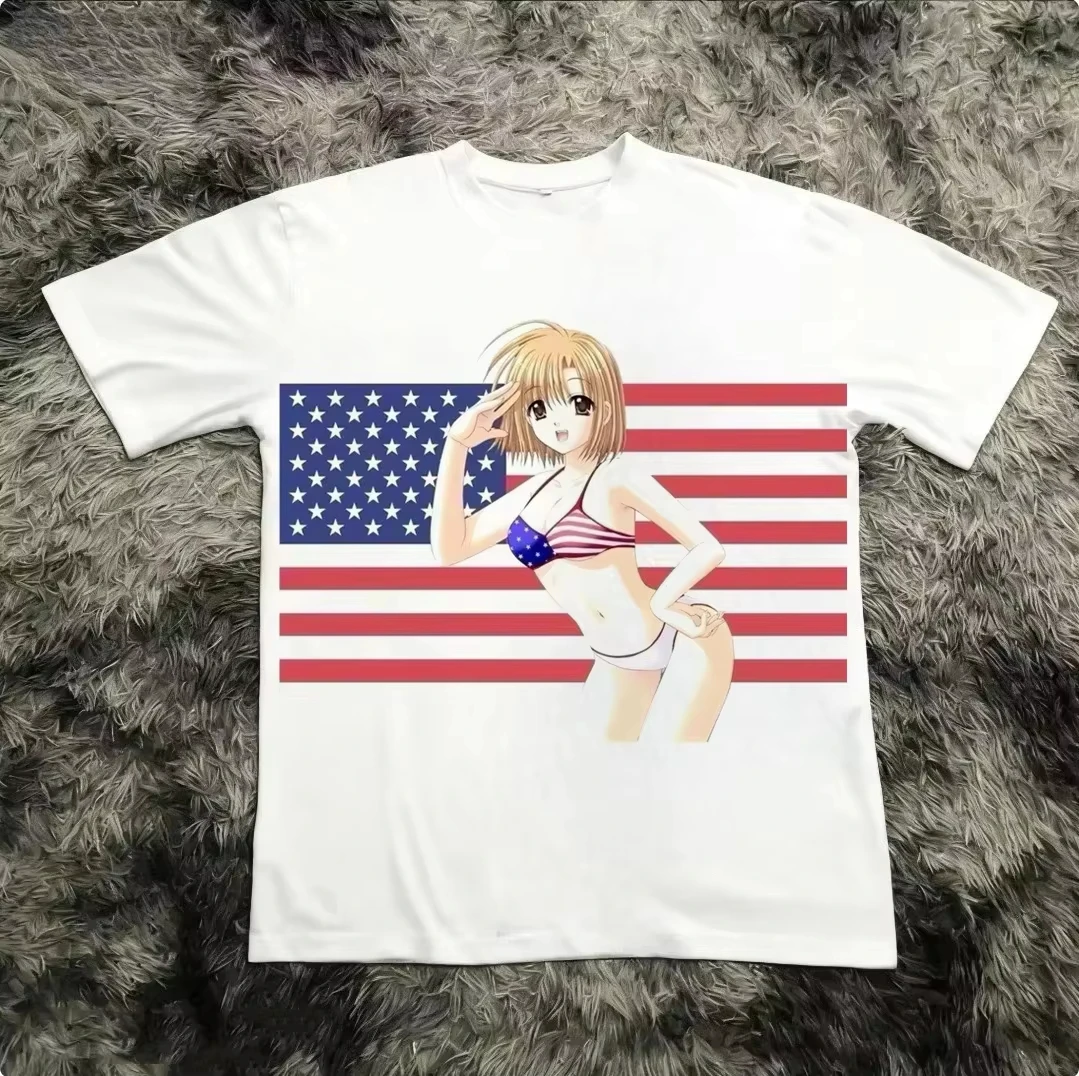 2000s Y2k Style Aesthetic Goth U.S. Printed T-shirt Man Women Cotton T-shirt Men's T-shirts 2026 New Sum