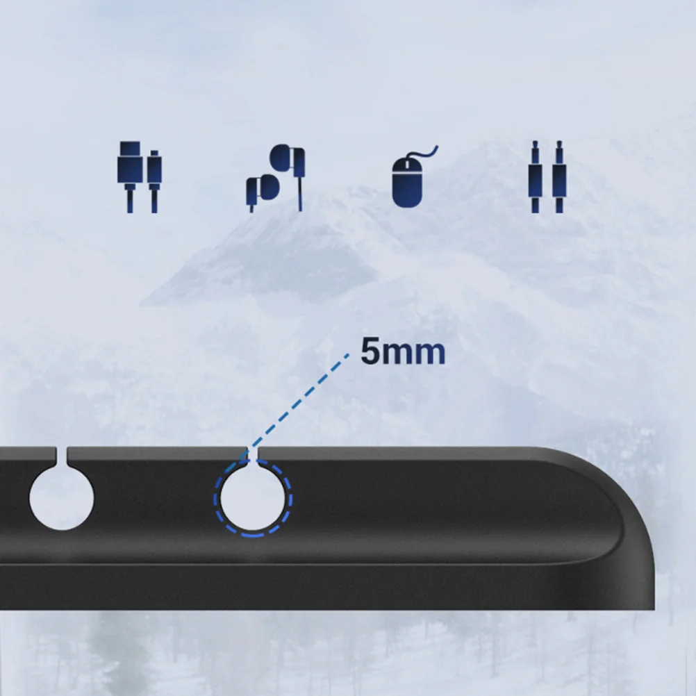 

1Pcs Durable Silicone Cord Clip Organizer for Charging Cables USB Phone Desk Use Black Cable Organizer