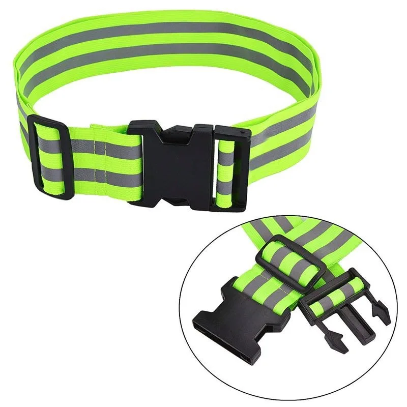 Elastic Waistband Reflective Strips High Visibility Safety Straps Reflective Band Glow Belt for Night Running Walking