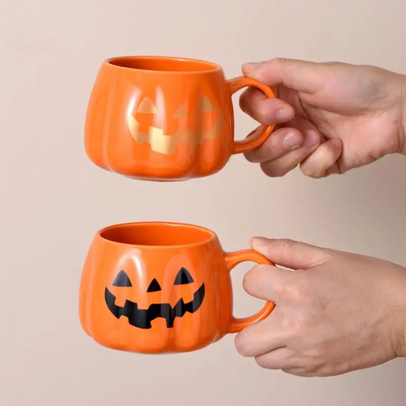 400ml Halloween Pumpkin Cups Cute Halloween Mug With Handle Ceramic Cups For Women Men Party Favor