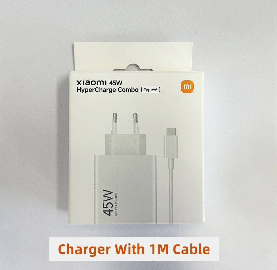 Cargador Original Xiaomi Redmi de 45W, Adaptador de Carga Rápida EU de 33W 18W 27W, Cable Tipo C, Mi Poco M7 X7 K40 Note