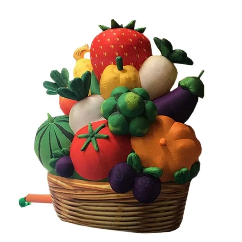Customized giant advertising inflatable fruit basket for fruit store supermarkets
