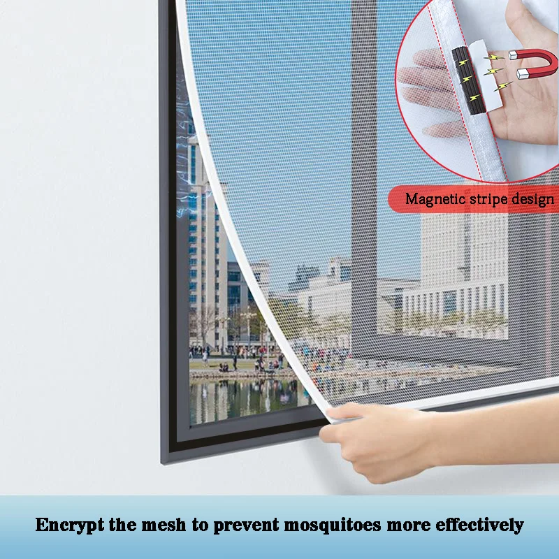 White Magnetic Mosquito Screen, Window Screen, Self-Installing Self-Adhesive Curtains for Home Use, Simple Invisible Mosquito Ne