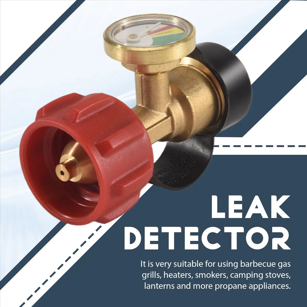 HITL Propane Tank Gauge Level Indicator Leak Detector Gas Pressure Meter, Universal for Gas Grill, Lantern, Heater