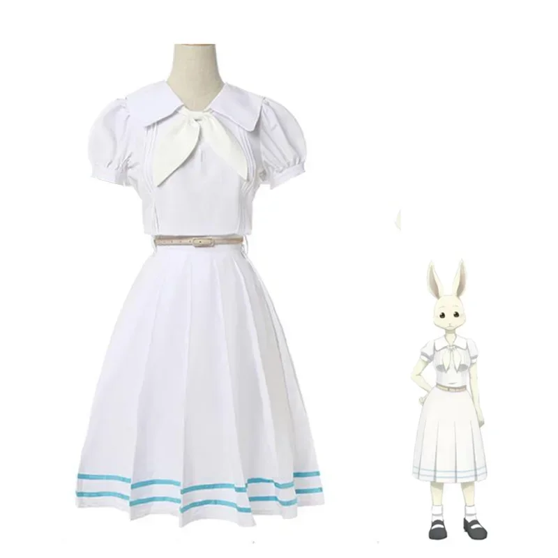 Beastars Haru Cosplay Costume White Dress White Rabbit Haru JK Uniform Dress For Woman Girls Hallowmas Party Costume