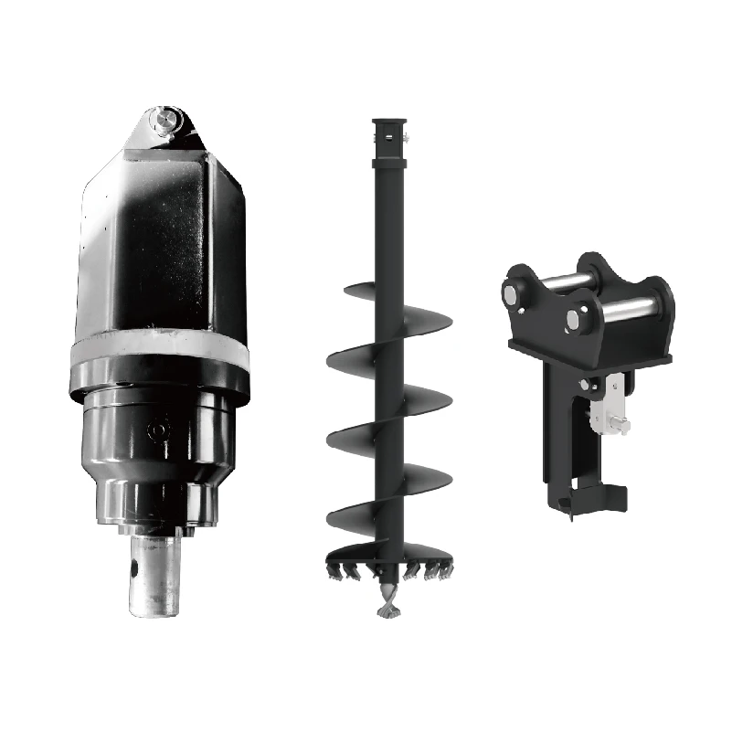 Hydraulic Auger for Excavators and Skid Steer Loaders Suitable for Earth Drilling Fence Post Hole Digging