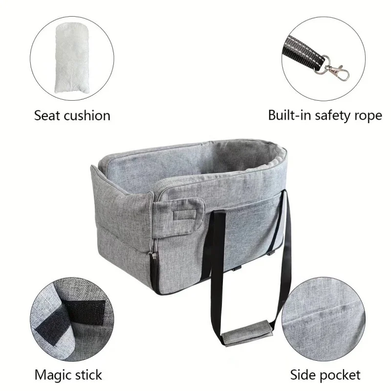 Dog Car Seat Bed Car Central Dog Car Seat Bed Portable Dog Carrier For Small Dogs Cats Safety Travel Bags Dog Accessories view 4