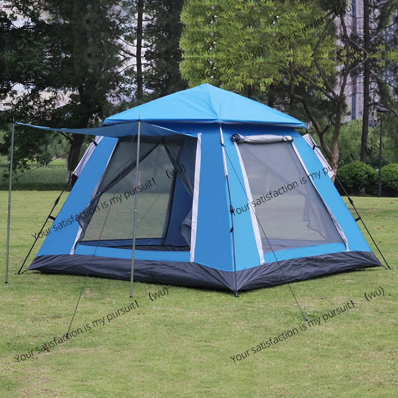

Outdoor spring-type automatic quick-opening tent 4-5 people double-layer tent outdoor mountain camping tent