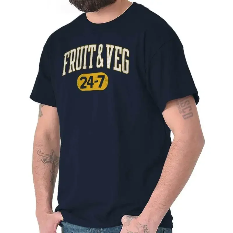 Varsity Vegan Jock Fruit And Vegetable 2 7 Womens Or Mens Crewneck T Shirt