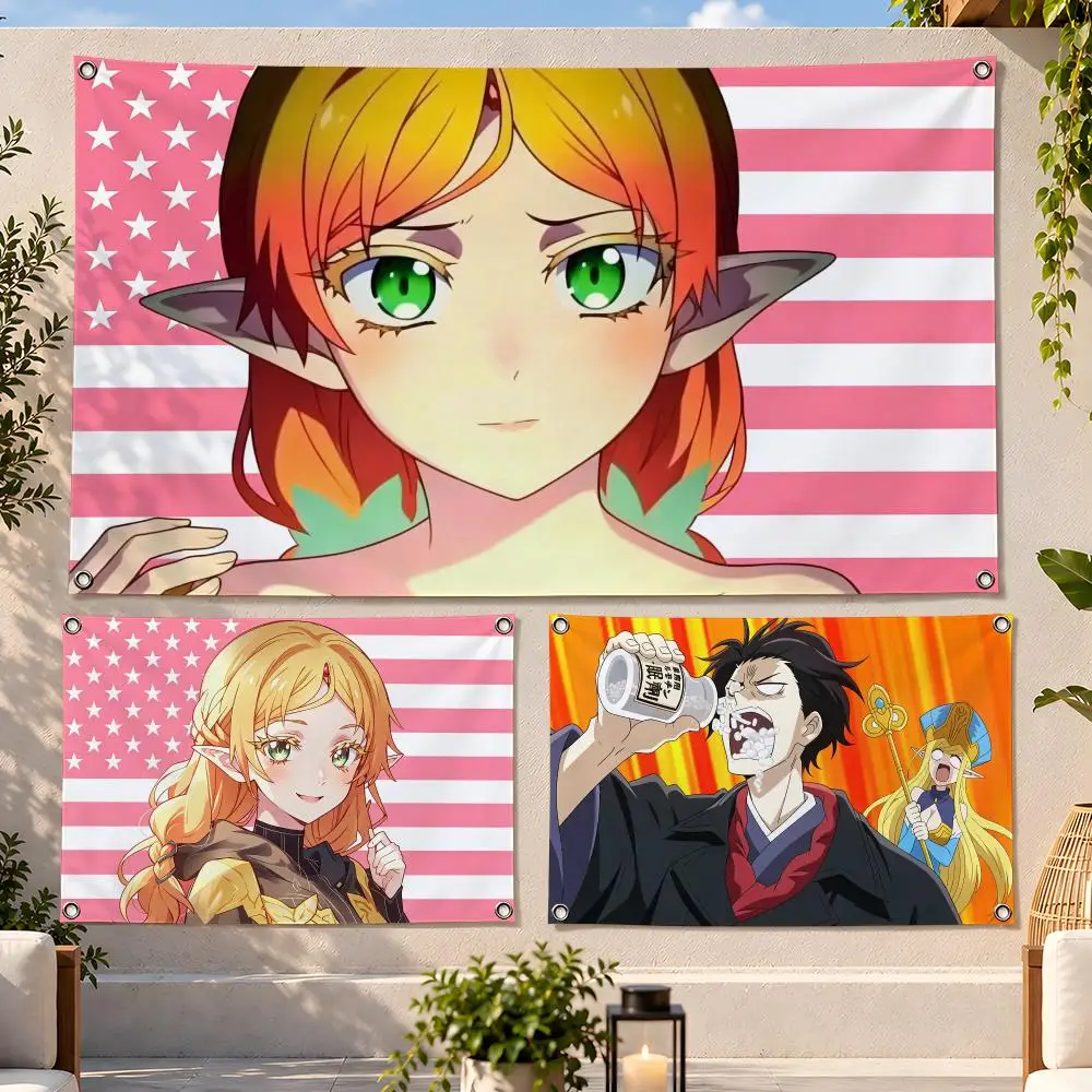 Anime Uncle from Another World Flags Fan Flag Banner Wall Hanging Outdoor Yard Camping Dorm Garage Party Home Decor Gift