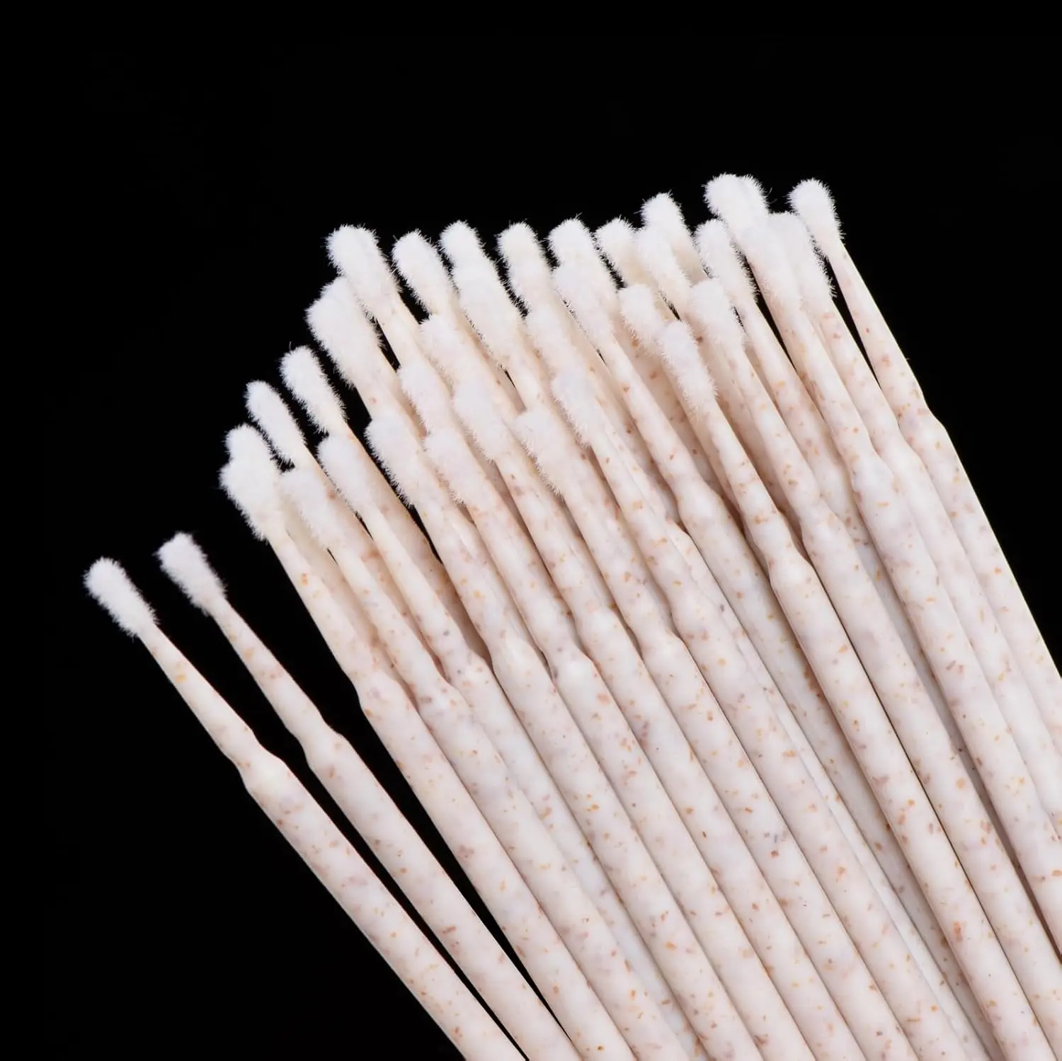 100Pcs Eyelash Cleaning Brush Lash Extension Micro Cotton Swab wheat straw handle Eyelash Microbrush Makeup Clean Remover Tools