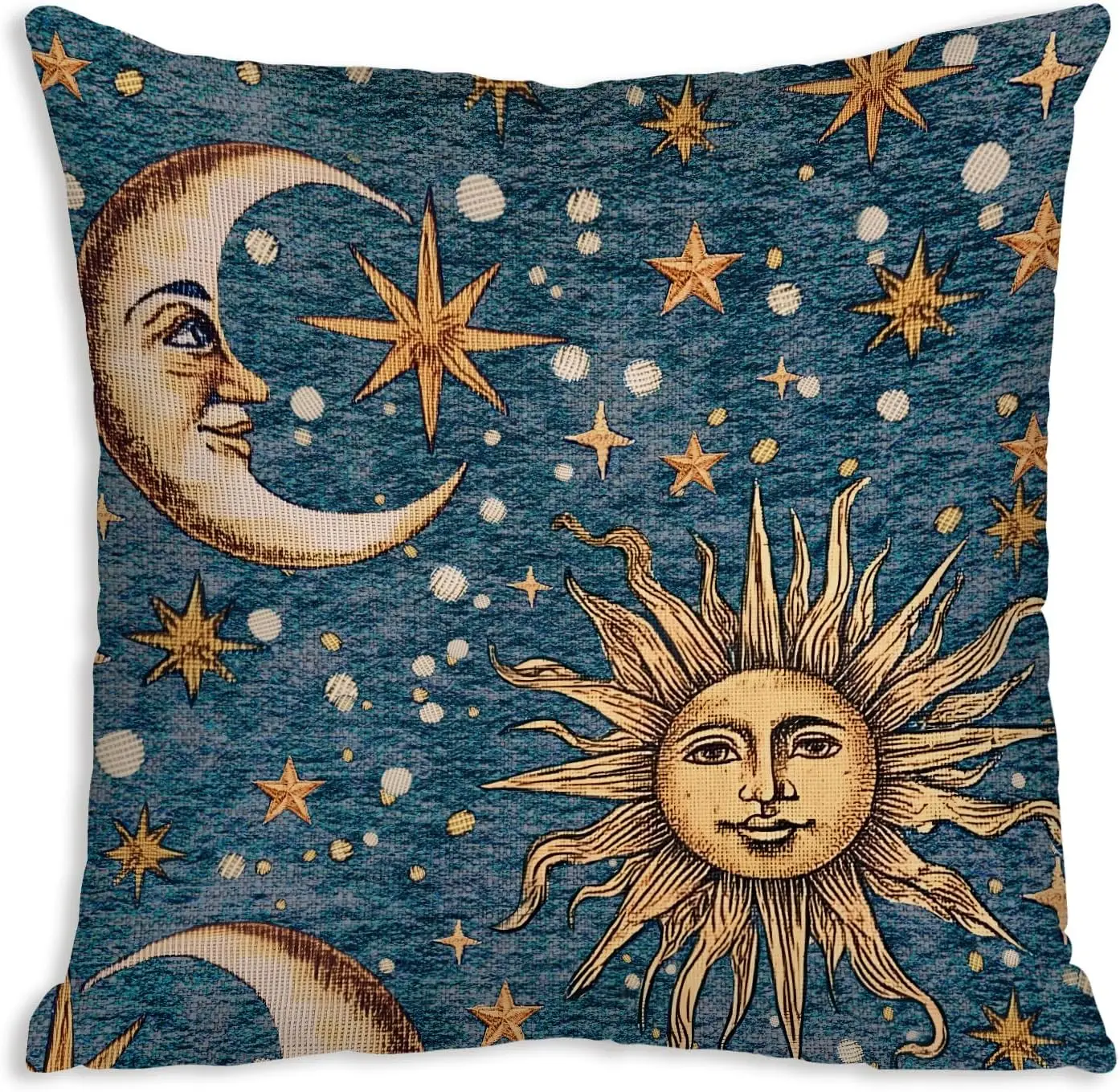 Celestial Moon Sun Star Pillow Cover Throw Cushion Boho Astrology Space Theme Decor 40x40cm Nursery