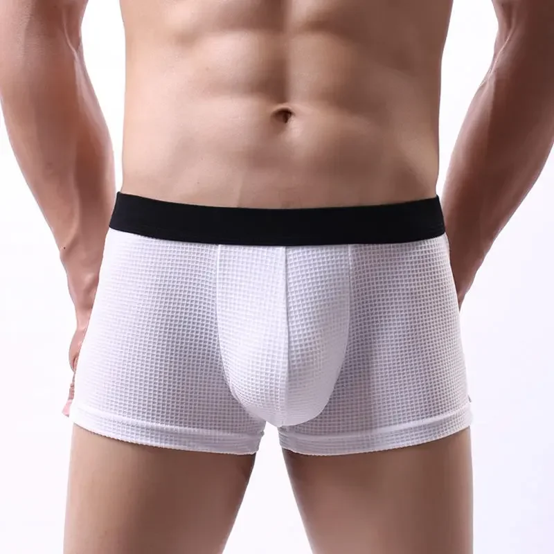 High Quality Men's Underwear Boxer Personality Youth Simple U-Type Convex Design Boxers Mens Comfortable Breathable Sex Panties