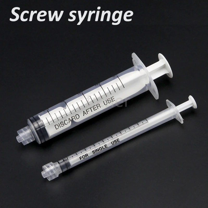 1ml/2ml/5ml Plastic Disposable Injector Syringe For Refilling Measuring Nutrient surgery tool Disposable Plastic Screw Syringe