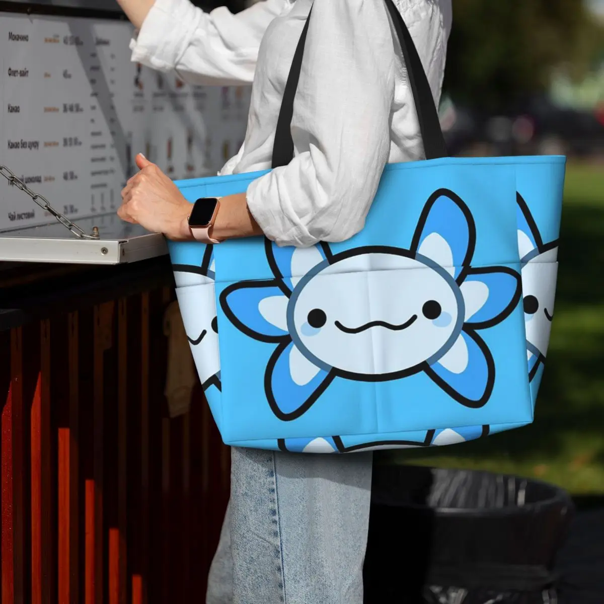 

Axolotl Blue By Matx Ft Beach Tote Bag Sport Gym Yoga Duffle Large Tote Bag Women Travel Bag Fitness bag