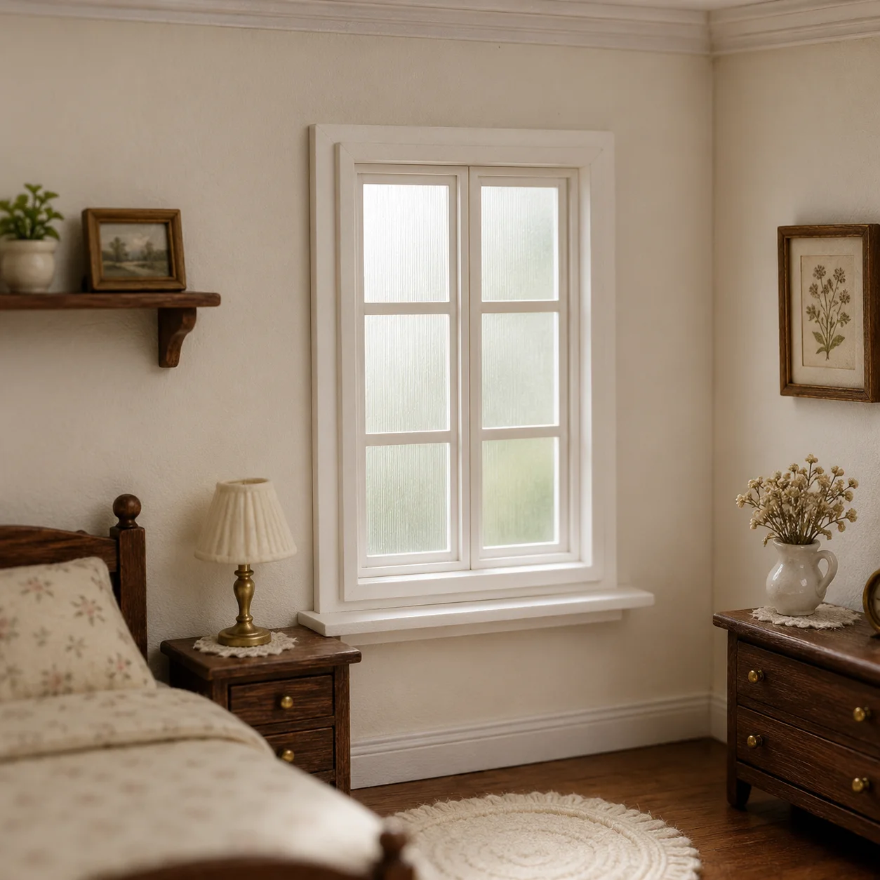 Dollhouse Furniture, Miniature Furniture, Dollhouse Miniature Models, 1:12 Scale Miniature Windows, Pla Material, Not Made of Wood, Two Colors Available Mini Window Decoration Accessories, Suitable for Decorating Scene