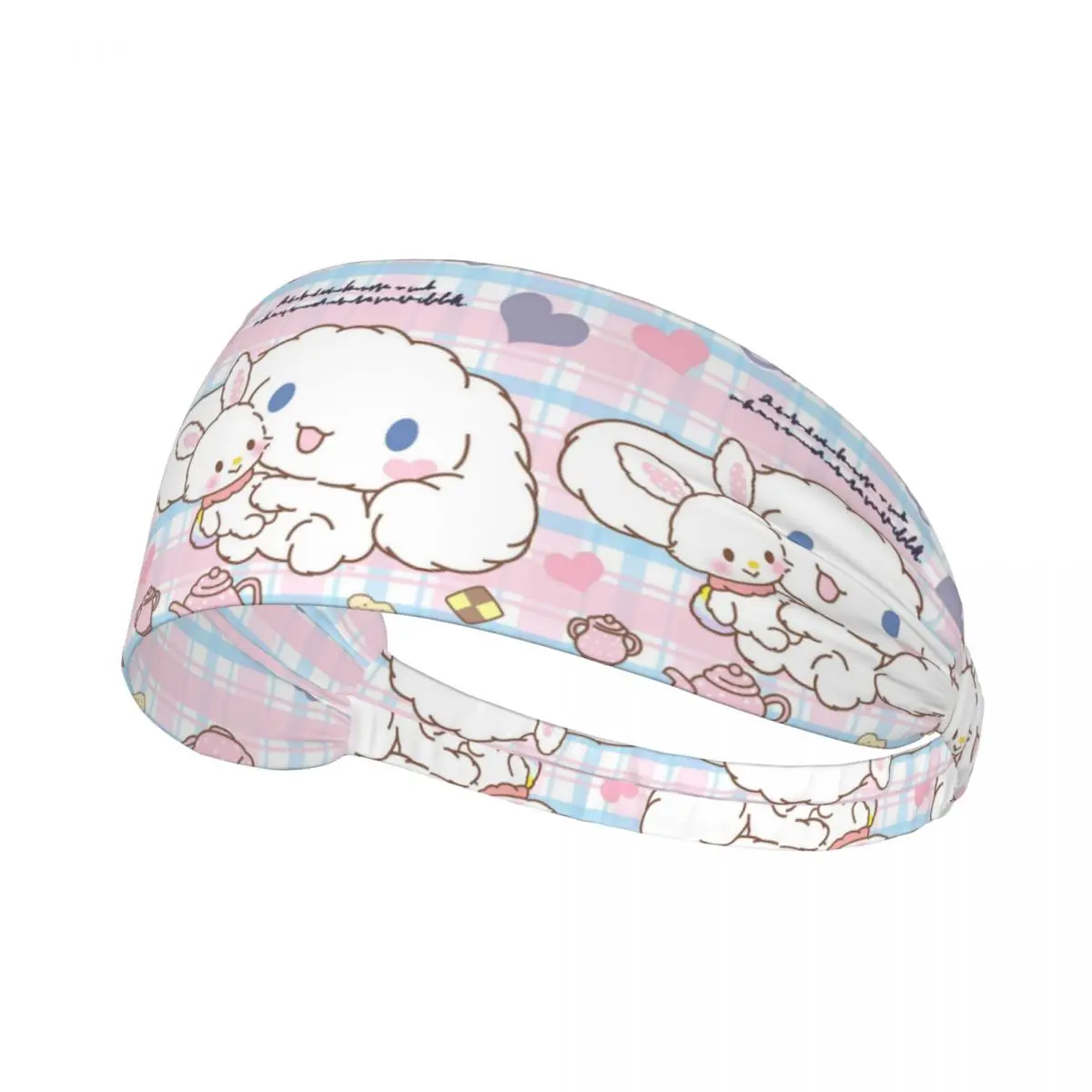 

Спортивная повязка на голову с героями мультфильмов Cinnamoroll Sanrio на заказ для тренировок Yugui Dog Xina, впитывающая повязка на голову с корицей для мужчин и женщин