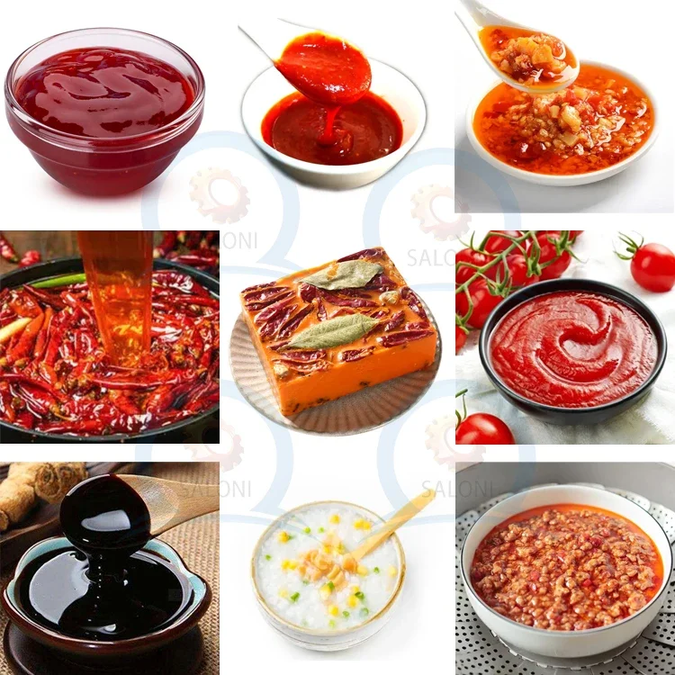 chili tomato sauce cooker and mixer soup porridge boiling cooking kettle pot curry paste sauce making machine