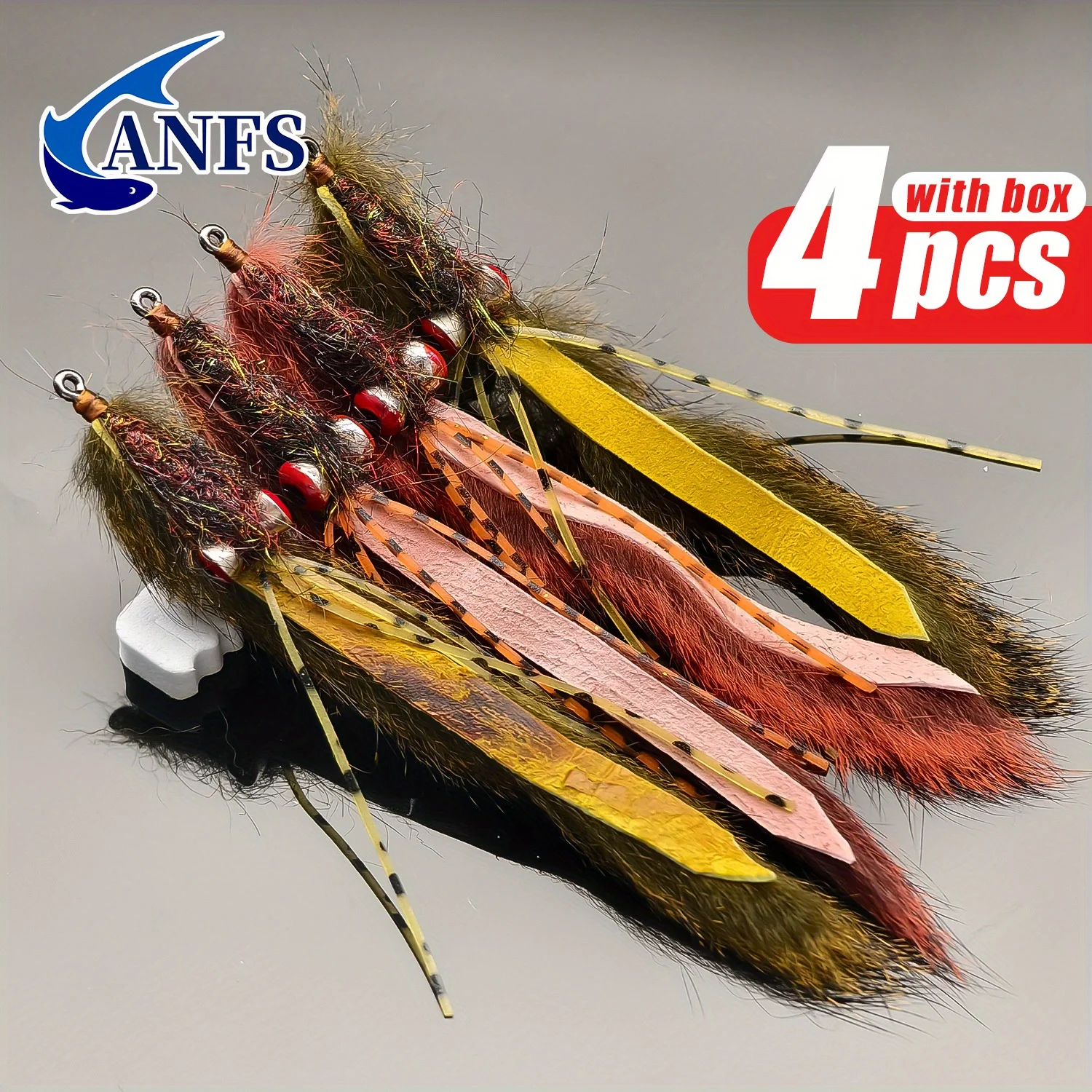 Moscas Zonker ANFS hechas a mano para pesca con mosca en agua dulce