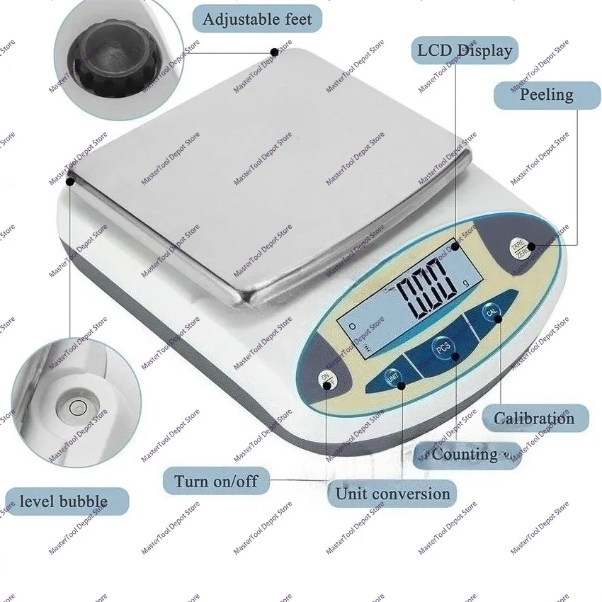 3000/5000g 0.01g Digital Electronic Balance Lab Jewelry Scale High Precision Industrial Kitchen Weighing Balance Scale