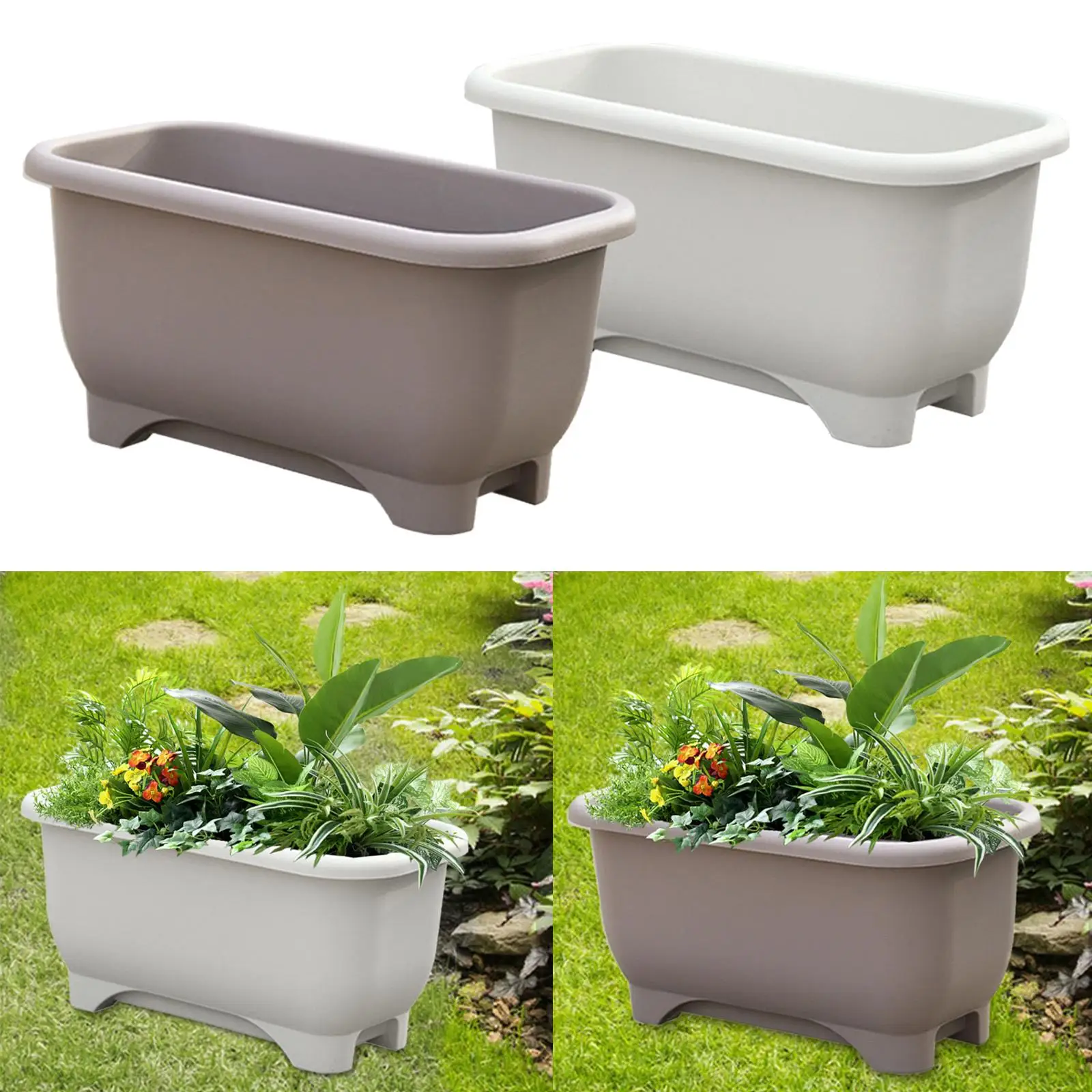 Panela retangular para varanda e casa, Strip er Pot, Portátil