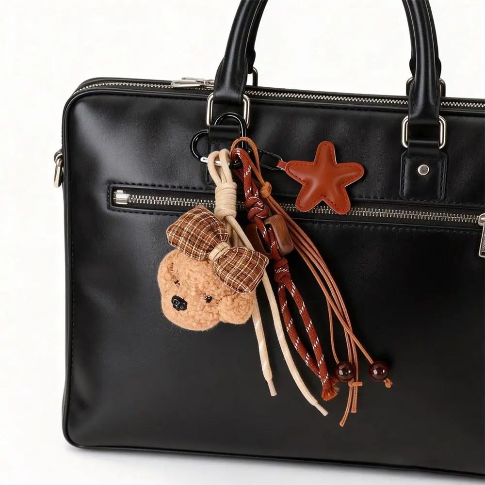 Porte-clés en peluche étoile à cinq branches pour petit chien, sac suspendu en corde tissée, pendentif pour petit chien, breloques, cadeau du nouvel an