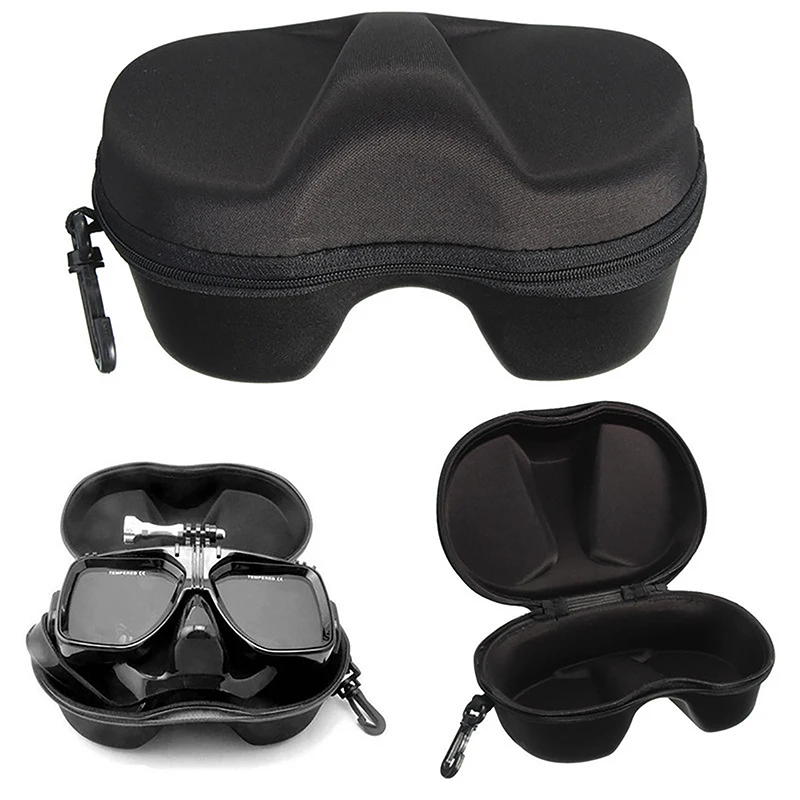 Caja de almacenamiento de gafas de buceo, juego de esnórquel, cubierta facial multifunción, estuche con cremallera para natación subacuática