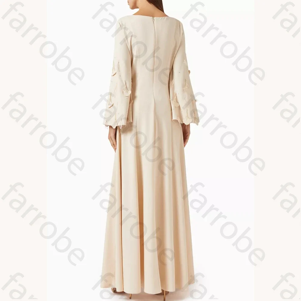 Met kralen versierde jurk in stretch-crêpe a-lijn avondjurken formele galajurk prachtige feestjurken van hoge kwaliteit op maat