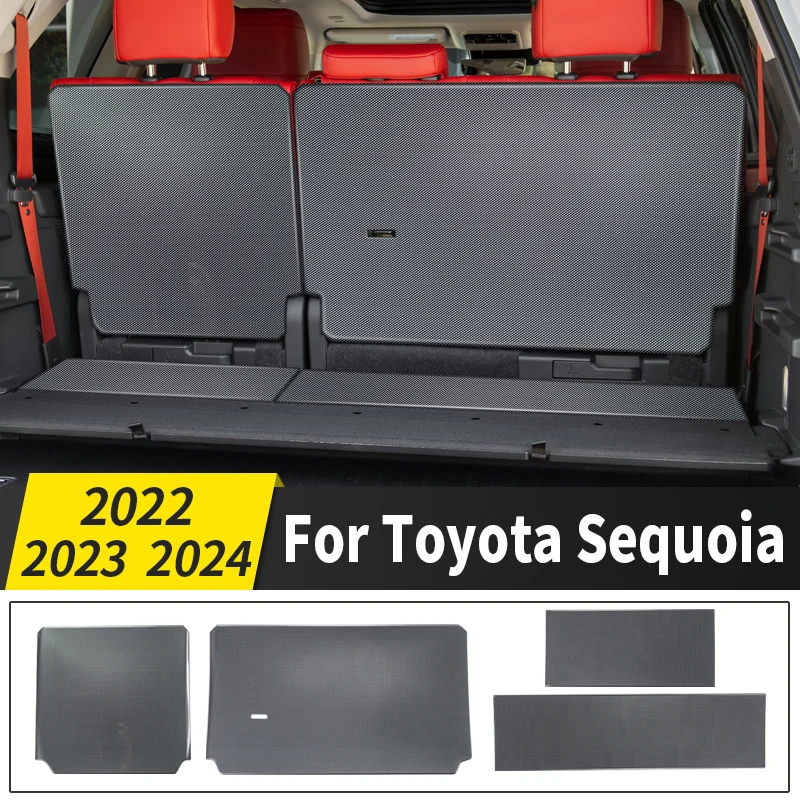 Applicable to 2022 2023 2024 Toyota Sequoia Seat Back Anti-Kick Panel Carbon Fiber Pattern Internal Modification Accessories