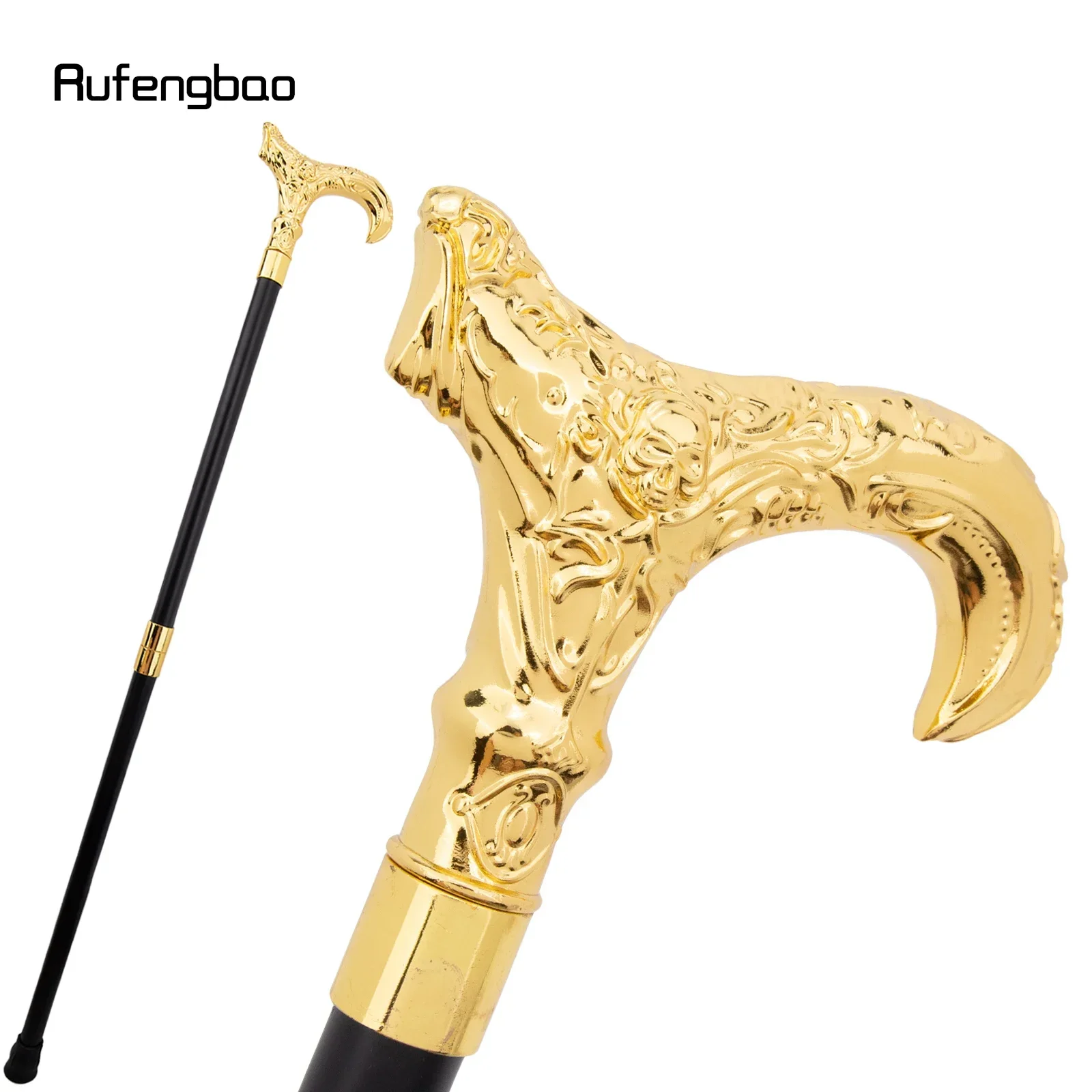 

Golden Skull Flower Head Walking Cane Fashion Decorative Stick Gentleman Cosplay Cane Knob Crosier 93cm Performance Stage Cane