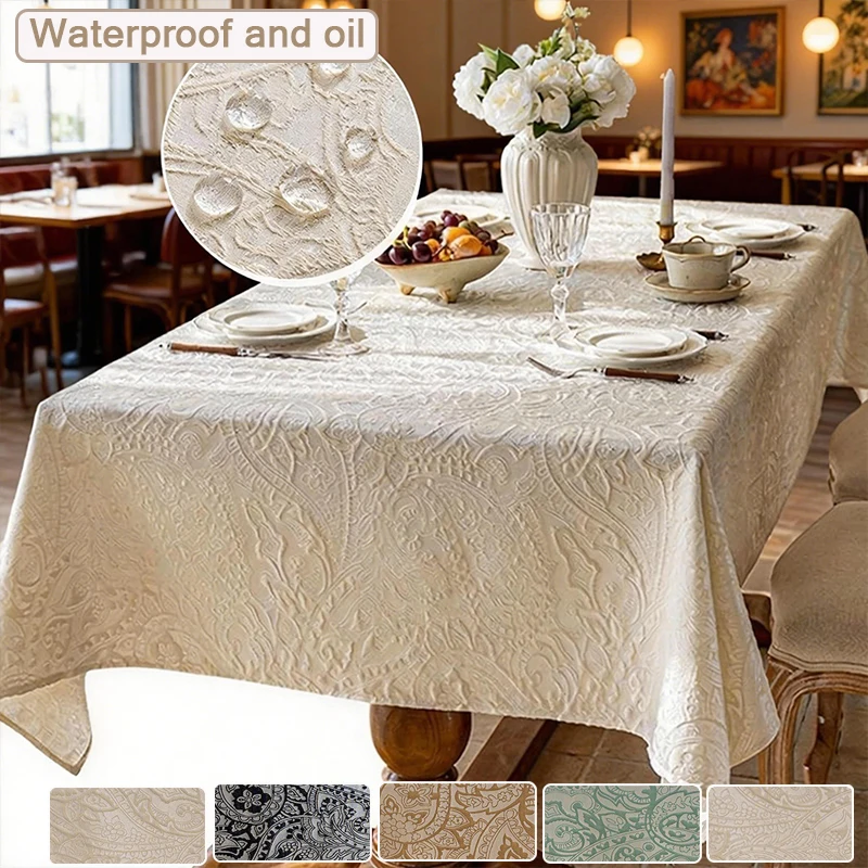 

Waterproof and Oil Rectangular Polyester Tablecloth/ Home DiningTable Decoration Outdoor Party Cover Hotel Decoration Tablecloth