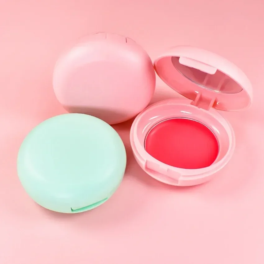 Custom Monochrome Macaron Container Blush Powder&Cream Natural Blush Palette Mineral Easy To Wear Portable Face Bulk Makeup